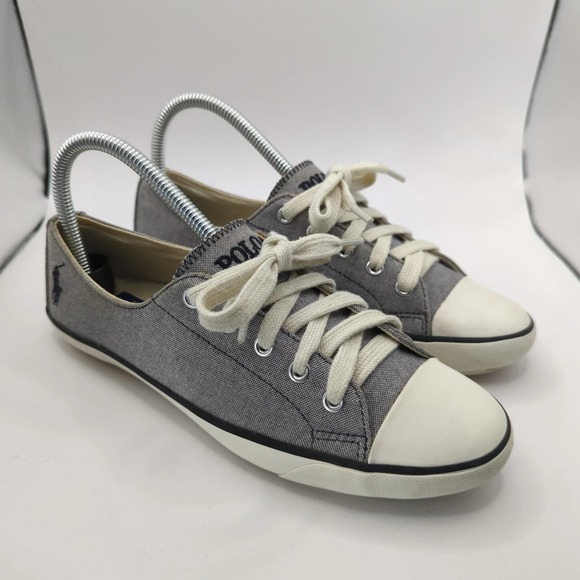Ralph Lauren Shoes - Polo Ralph Lauren Parnell Shoes Womens Size 7.5 Gray Canvas Low‎ Top Casual